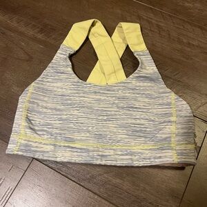 Lululemon Yellow and Gray Women's Sports Bra